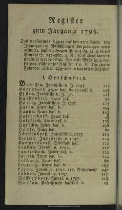 Register zum Jargange 1798