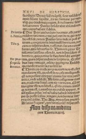 Non disputandum cum Heriticis. xxvii.