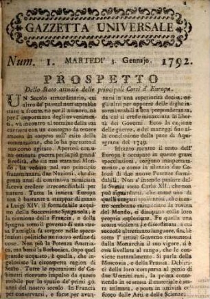 Gazzetta universale. 1792