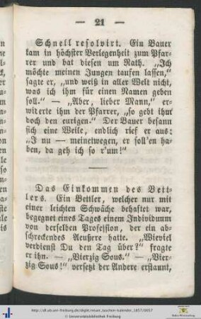 Schnell resolvirt.