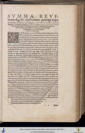 Summa reverentia dignissimo illustrissimo principi atque domino, domino Michaeli Archiepiscopo Salisburgensi…