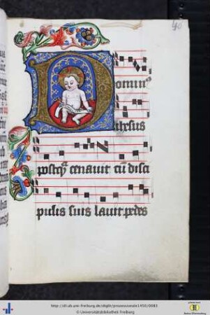 (40r) Zierinitiale (3): Christkind.