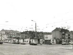 Dresden-Neustadt, Kreuzung Bischofsweg/Königsbrücker Straße. Blick zur Baustelle Corona-Center