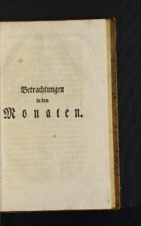 Betrchtungen in den Monaten.