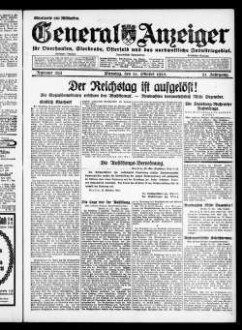 General-Anzeiger für Oberhausen, Sterkrade, Osterfeld und das nordwestliche Industriegebiet. 1921-1930