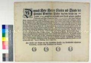 Münzverrufung der Stände des Fränkischen Reichskreises
