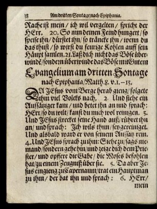 Evangelium am dritten Sontage nach Epiphania ....