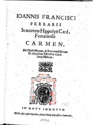 In mortem Hippolyti Card. Ferrariensi carmen