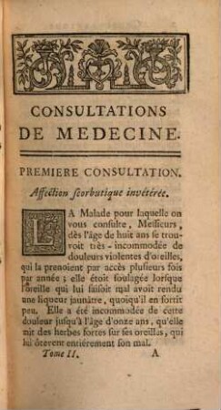 Consultations De Medecine, 2