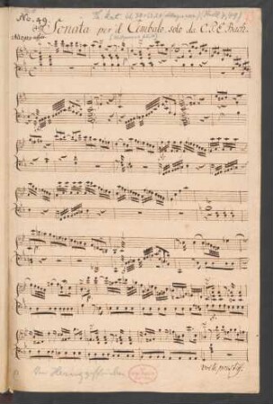 Sonaten; cemb; B-Dur; H 51; Wq 65/20