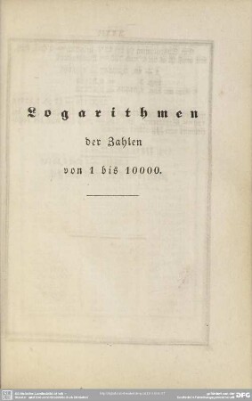 Logarithmen der Zahlen von 1 bis 10000