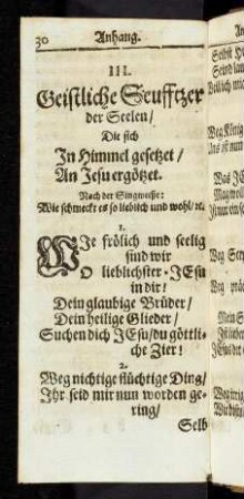 III. Geistliche Seuffzer der Seelen
