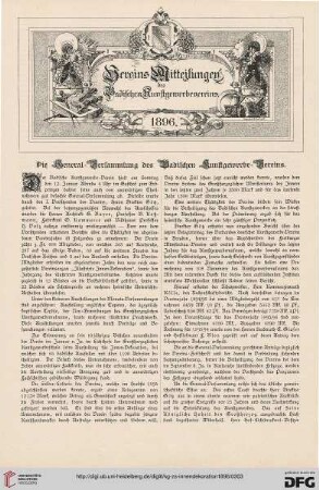 Vereins-Mittelungen des Badischen Kunstgewerbevereins 1896