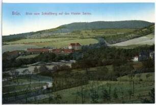 Brüx. Blick vom Schlossberg aufs Kloster Sarras