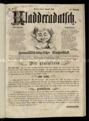 Satirezeitschrift "Kladderadatsch". 13/16. Jahrgang 1860-63