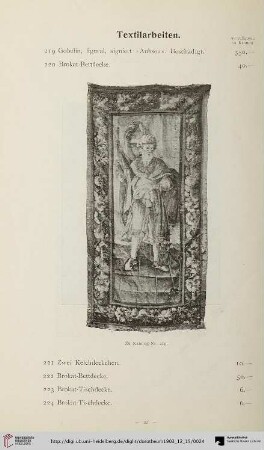 Textilarbeiten (Nr. 219-233)
