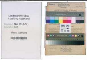 Entnazifizierung Gerhard Maas , geb. 07.11.1907 (Kaufmann)