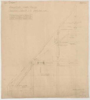 Fischer, Theodor; Planegg bei München (Bayern); Ev. Waldkirche - Dachstuhl (Schnitt)