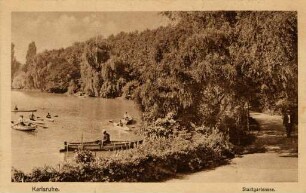 Erster Weltkrieg - Feldpostkarten. "Karlsruhe - Stadtgartensee"