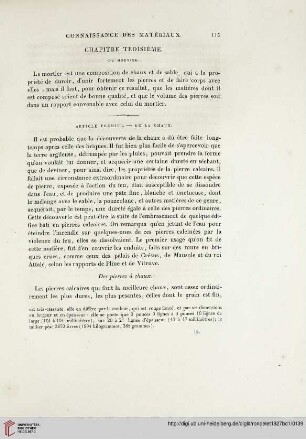 Chapitre troisième: Du mortier