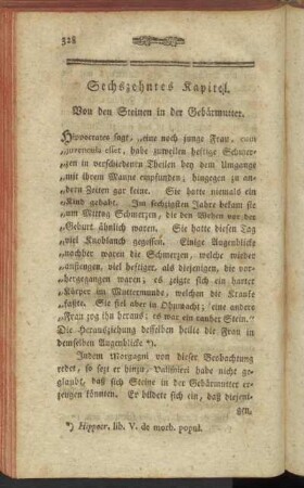 Sechszehntes Kapitel. Von den Steinen in der Gebärmutter.