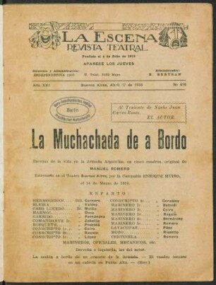 La muchachada de a bordo : escenas de la vida en la Armada Argentina, en cinco cuadros