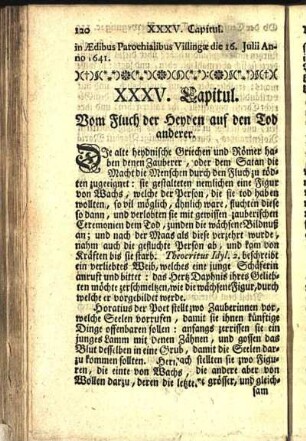 XXXV. Capitul. Vom Fluch der Heyden auf den Tod anderer.