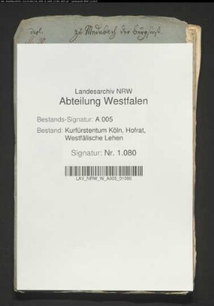 Einzelne Schriftstücke über Belehnungen mit dem Burgsitz zu Medebach und den Zenten zu Hallenberg und Medelon
