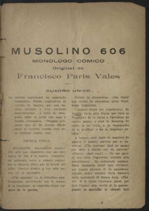 Musolino 606 : monólogo cómico, original
