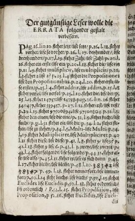 Der gutgünstige Leser wolle die Errata folgender gestalt verbessern.