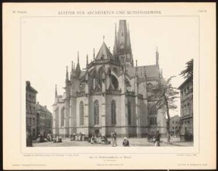 St. Willibrord, Wesel: Ansicht von der Chorseite (aus: Blätter für Architektur und Kunsthandwerk, 11. Jg., 1898, Tafel 47)
