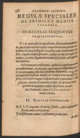 Regulae Speciales De Primis Et Mediis Syllabis.