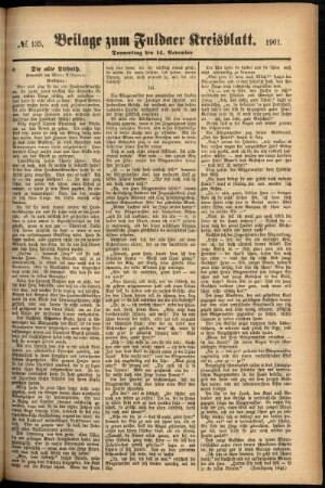 Zweite Ausgabe vom Donnerstag, den 14. November 1901.
