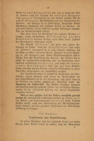 VIII. Kapitel. Sozialismus und Sozialisierung
