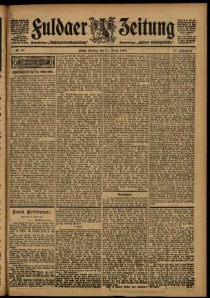 Zweite Ausgabe vom Freitag, den 11. März 1904.