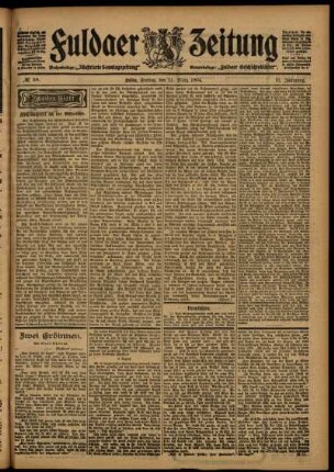 Zweite Ausgabe vom Freitag, den 11. März 1904.