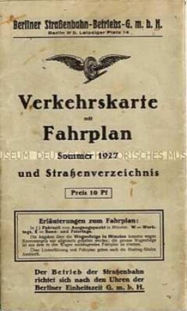 Verkehrskarte der Berliner Verkehrsbetriebe