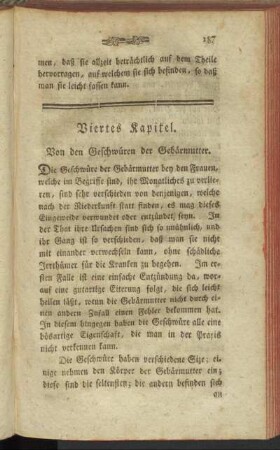 Viertes Kapitel. Von den Geschwüren der Gebärmutter.