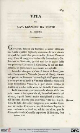 Vita del Cav. Leandro da Ponte da Bassano