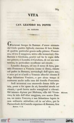Vita del Cav. Leandro da Ponte da Bassano