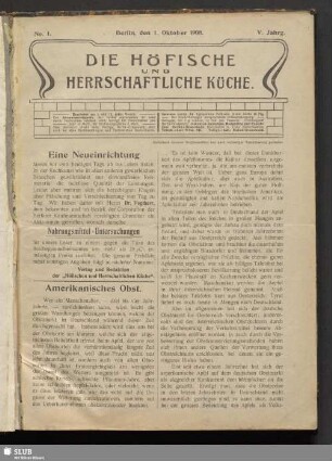 Nr. 1, 1. Oktober 1908