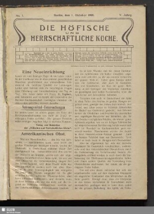 Nr. 1, 1. Oktober 1908