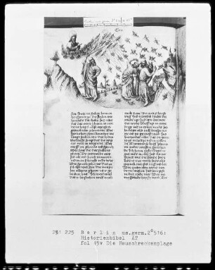 Historienbibel des Alten Testaments — Die Heuschreckenplage, Folio 45verso
