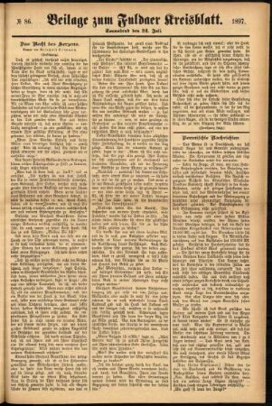 Zweite Ausgabe vom Samstag, den 24. Juli 1897.
