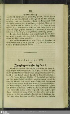 Abtheilung XVI. Jagdgerechtigkeit