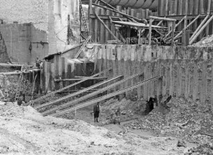 Bau der Staustufe Hofen/Neckar