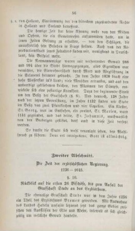 Zweiter Abschnitt. Die Zeit der erzbischöflichen Regierung. 1236-1645