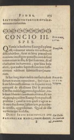 Concio III. Spes.