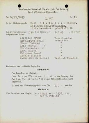 Pfründer, Emil