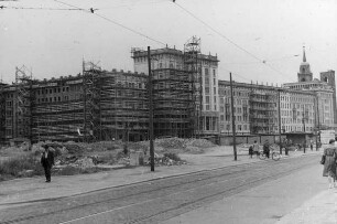 Magdeburg, Hochhäuser, Wohnblöcke, Baustelle